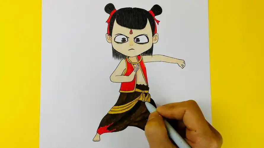 魔童哪吒简笔画怎么画