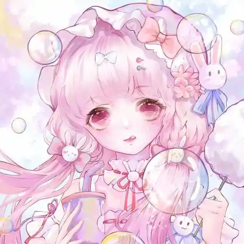 粉色系超仙动漫女头一赞可抱哦