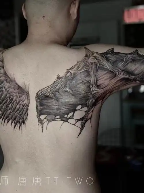 一半天使9899|一半恶魔09_纹身图案手稿图片_唐唐tt·two的纹身