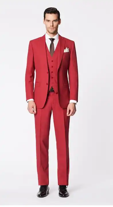 婚礼西服三件套(红色)