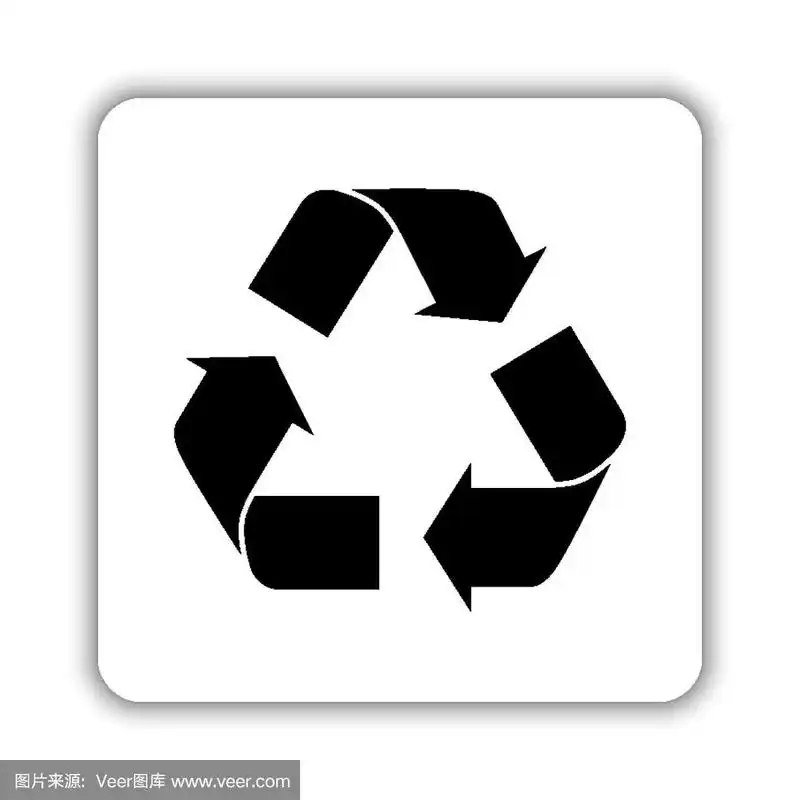 循环利用,矢量,图标,标志,黑色