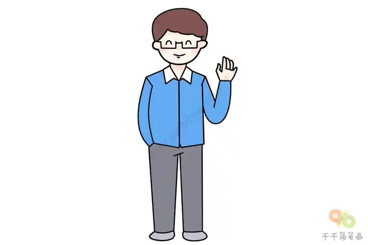 幼儿启蒙英语 认识父亲的英文单词_人物家庭英文认知简笔画