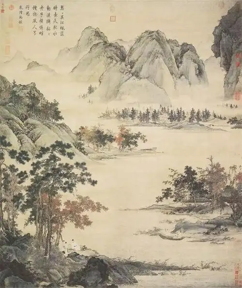 仇英《秋江待渡图》