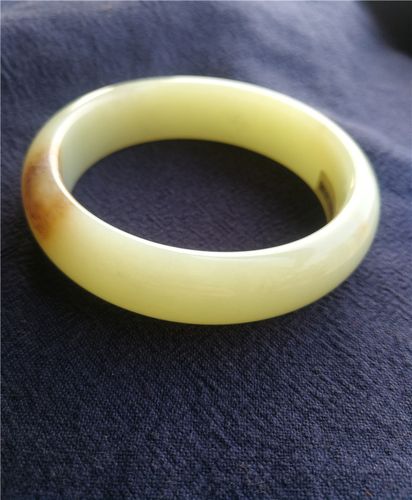 手镯收藏品黄白老玉透闪石和田玉石包邮手饰