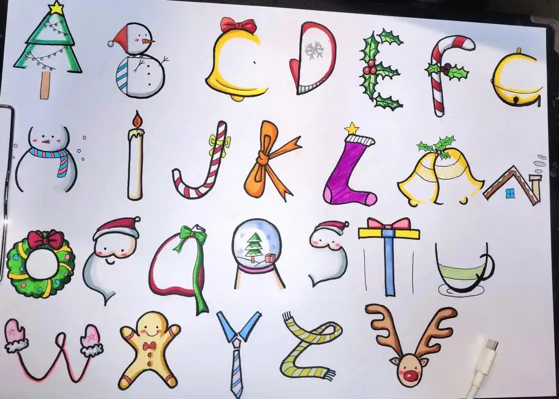 26字母 文字创意设计分享 圣诞元素 文字设计