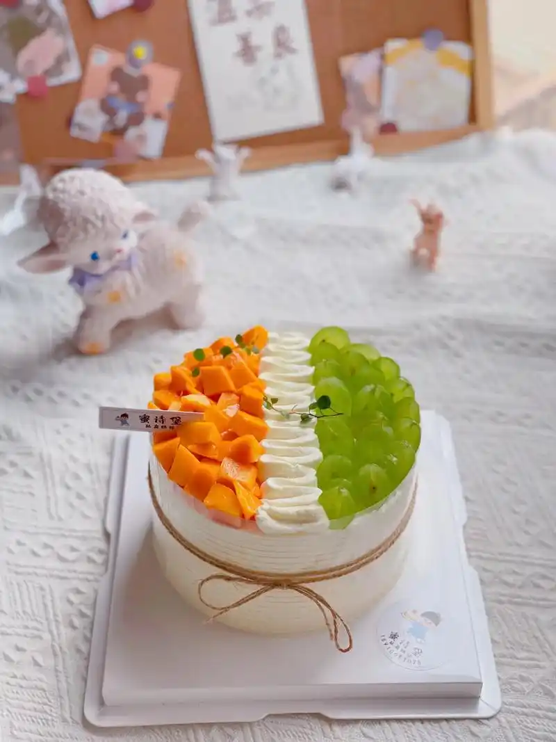 6英寸蓝风车动物奶油水果蛋糕.#水果蛋糕 #烘焙人的日常#最 - 抖音