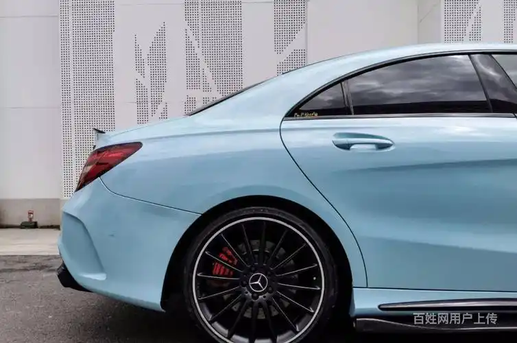 唐山改色贴膜奔驰cla45改有色车衣冰川蓝效果展示