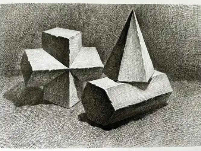 素描几何体组合步骤图