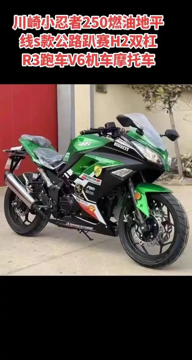 川崎小忍者250燃油地平线s款公路趴赛h2双杠r3跑车v6机车摩托车