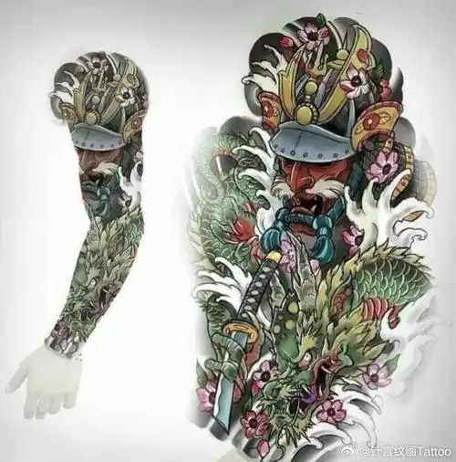 老传统纹身##日式老传统##花臂纹身##纹身手稿##纹身