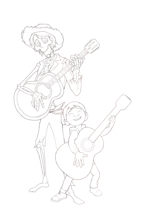 寻梦环游记桥简笔画