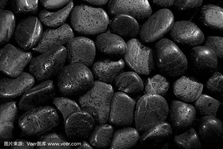 近距离抛光的黑色石头