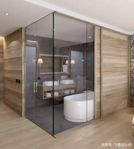 卧室卫生间,隔墙砸掉改成玻璃墙!隐私咋办?装个木质推拉门就行