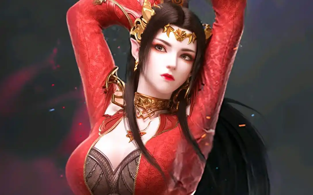 动态壁纸:九头身美杜莎女王酷炫跑马灯动态锁屏