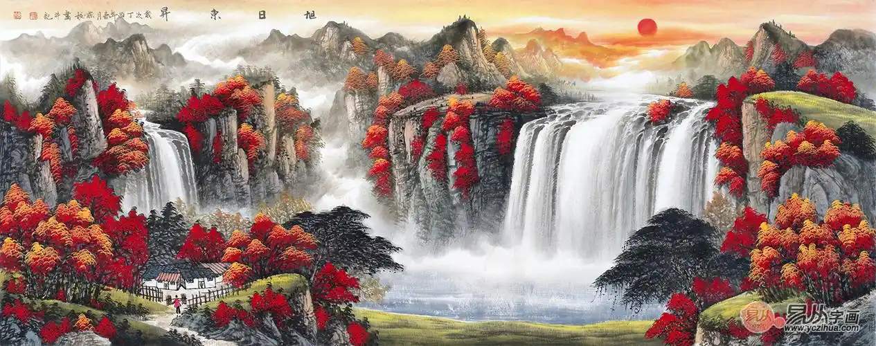 客厅挂画推荐,山水画让家里这么美