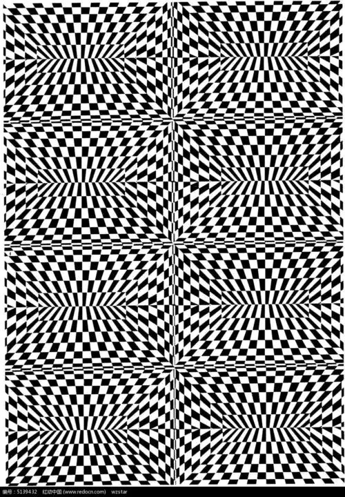 黑白空间放射构成图