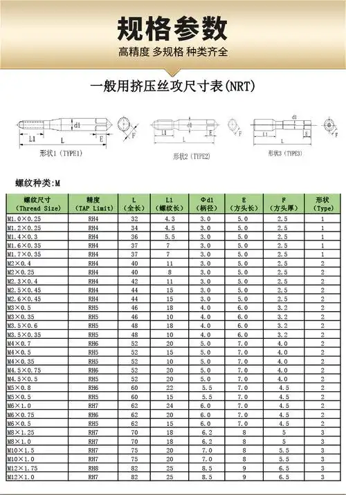 厂家直供含钴不锈钢锌合金用镀钛挤压机用丝攻丝锥非标定制m2-m12
