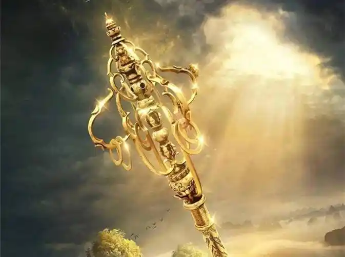 世界禅杖之王法门寺博物馆银金花双轮十二环锡杖