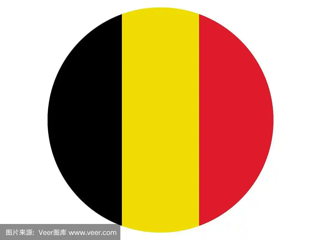白色背景上的比利时圆形国旗