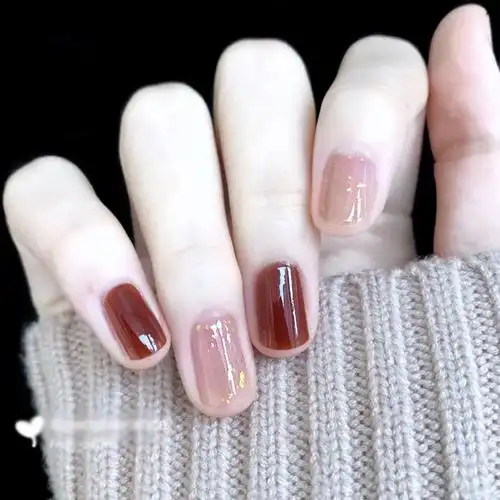 春夏手工孕妇新娘显白纯色指甲香芋成品美甲美甲工具