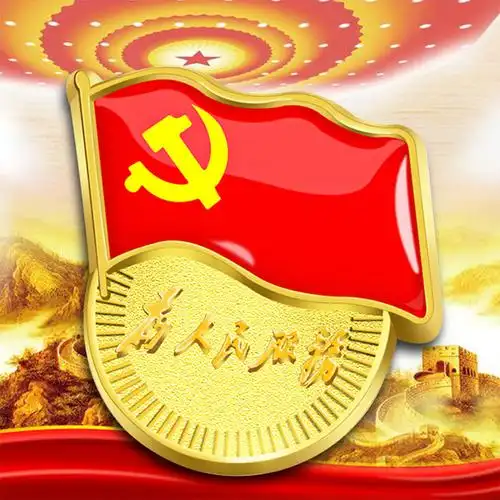 党徽加厚磁扣升级胸针大号为人民服务仿金挂镀锌合金文创