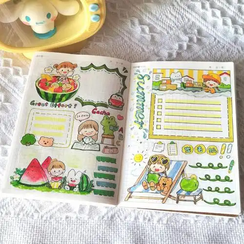 卓大王手帐排版a6夏天西瓜