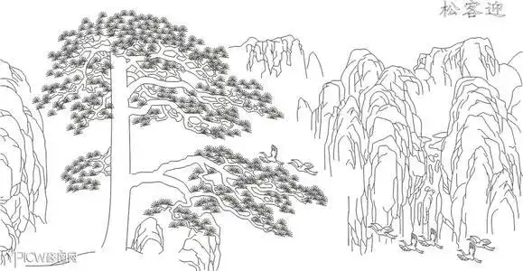 迎客松简笔画黑板报 简笔画黑板报图片大全