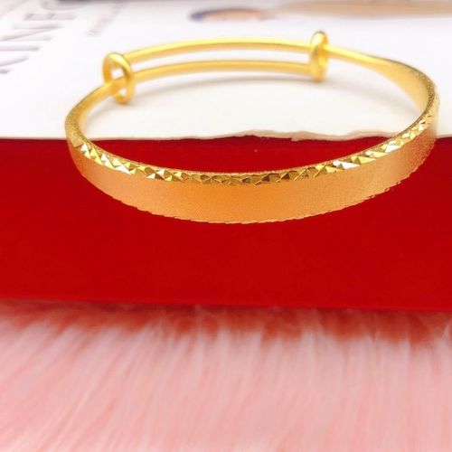 2021新款仿越南沙金手镯推拉 镀金假黄金手环手镯首饰女久不