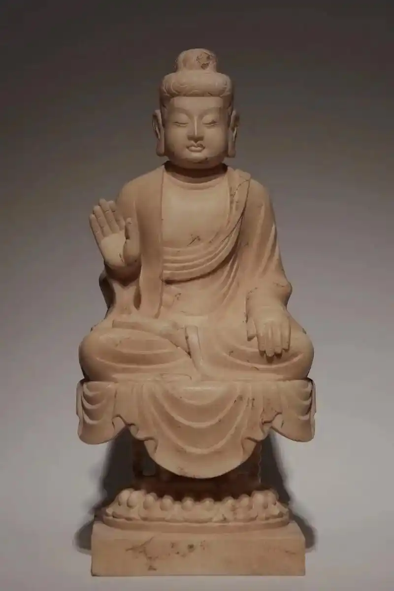 唐代[福]  汉白玉释迦牟尼佛像 高 53cm,精品石雕 - 抖音