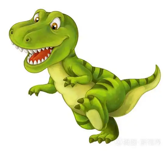 卡通快乐和有趣的恐龙-霸王龙正在运行和微笑-插图为孩子们