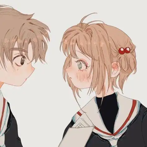 百变小樱小樱和小狼情侣头像