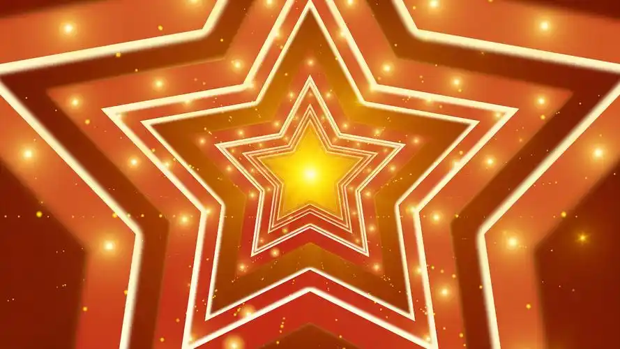 4k五角星推进红金舞台跳舞演出led背景五角星背景