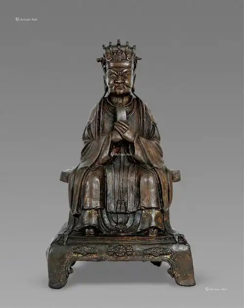 1130明代五台山铜金脸龙王五爷像