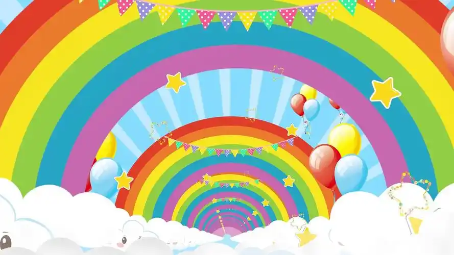 4k可爱动态卡通隧道冲屏背景视频卡通舞台背景