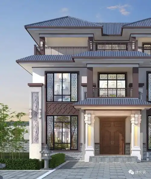 农村建房图纸面宽12米占地128平的新中式别墅30年经验的风水大师都点