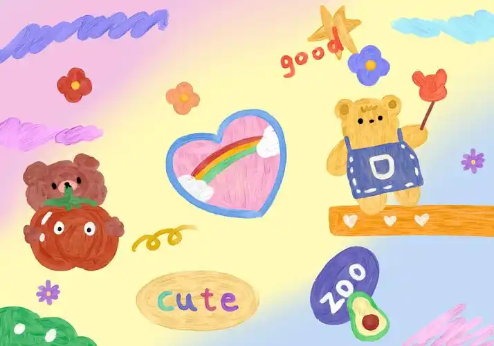 呆萌少女系可爱卡通桌面壁纸_卡通动漫_壁纸下载_美桌网