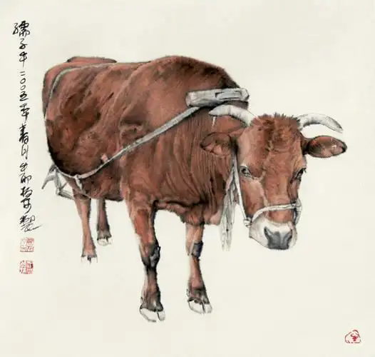郑柏林牛画作品