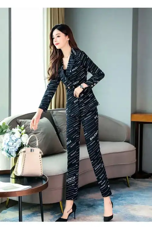 女装 休闲裤 启·韵(qiyun) qiyun轻奢品牌高端女装春季时尚套装女