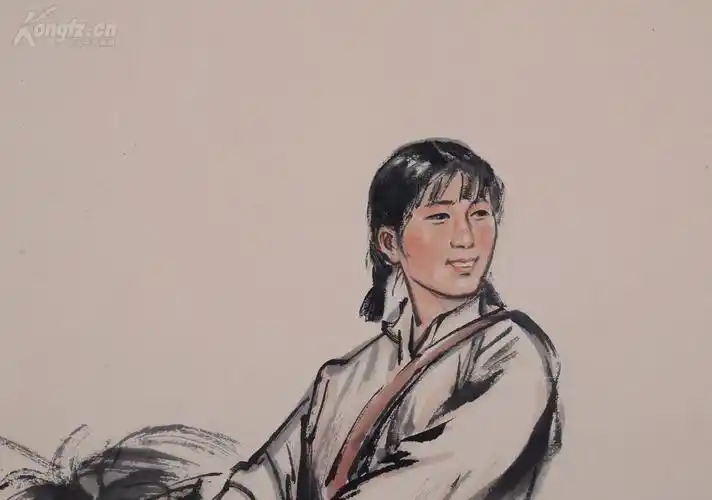 【绝好作品】吴山明,非常精,《兵团女战士》.