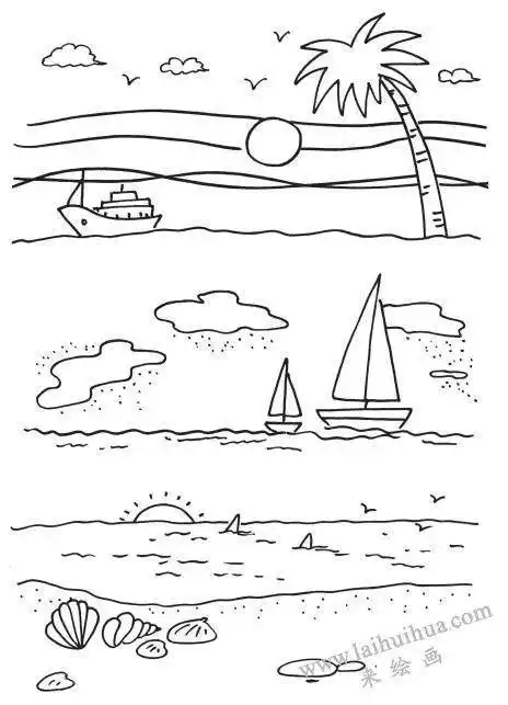 海边简笔画图片大全图片大全图片欣赏(沙滩简笔画图片大全大图)海滩