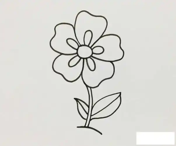 五瓣花简笔画画法步骤图片_动漫人物_儿童简笔画大全_可乐云