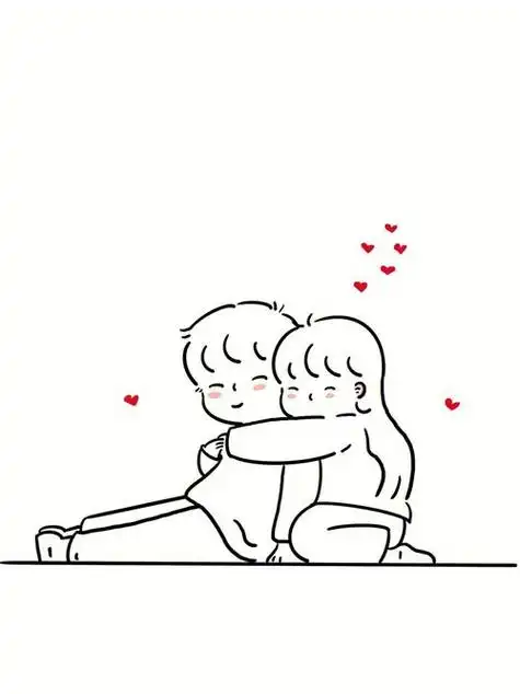 手帐素材情侣简笔画希望一睁眼就能看到爱的人情侣手绘简笔画简笔画
