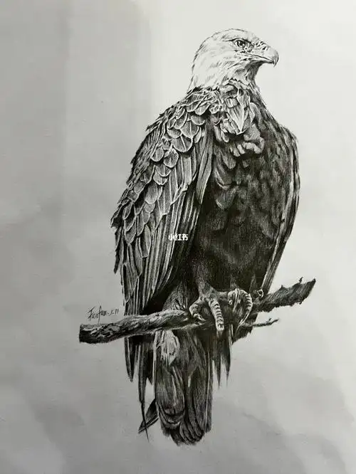老鹰素描临摹