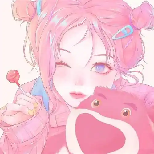 动漫女头少女心粉色系动漫女头