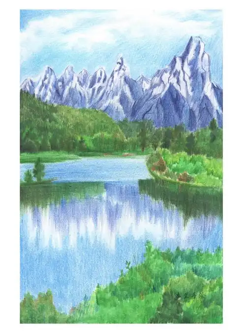 唯美彩铅风景绘第三期愿世间美好都能如期而至