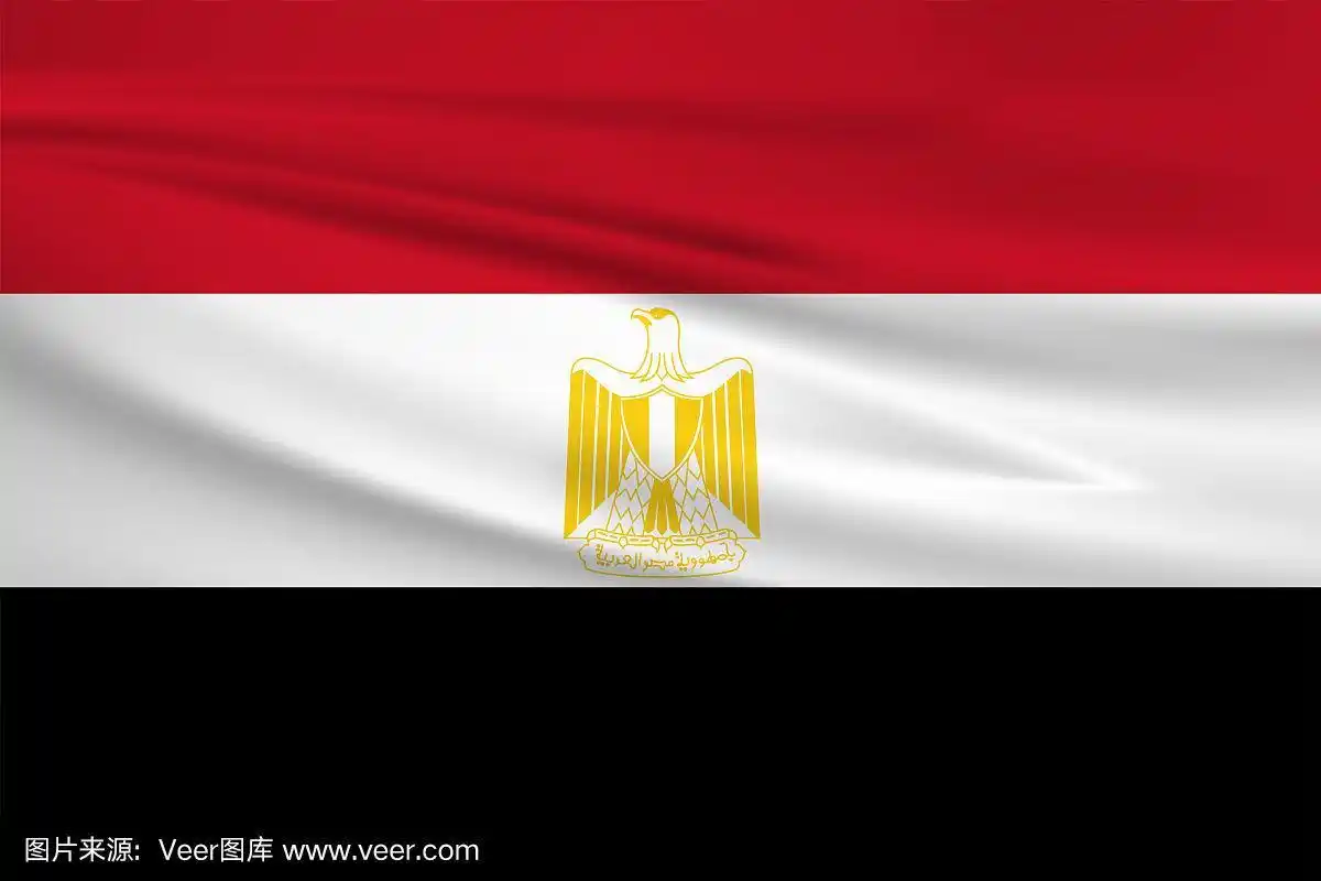 埃及国旗.矢量插图.
