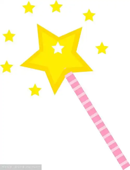 魔术棒图标,卡通风格孤立