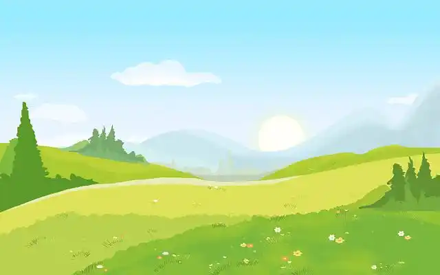 蓝天白云绿草背景图片