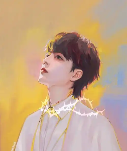 肖战卡通绘画头像背景,图源见水印啊啊好看