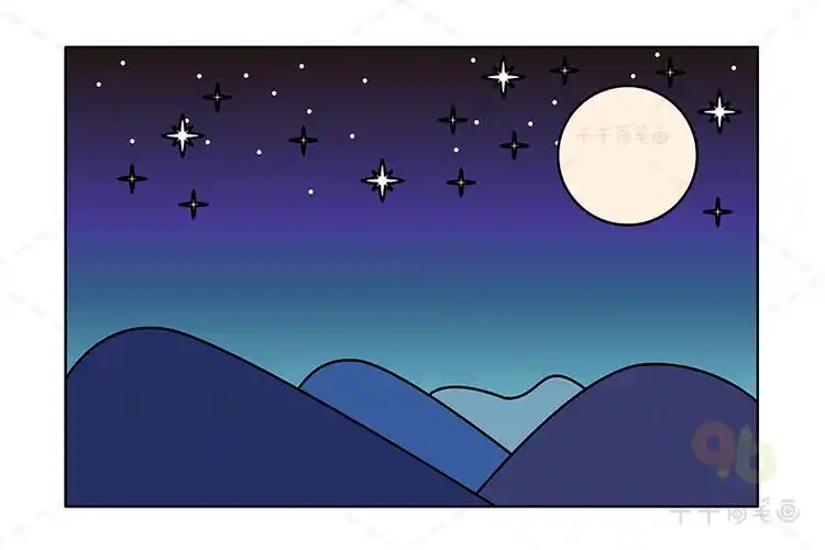 星空简笔画仰望星空发现不一样的美